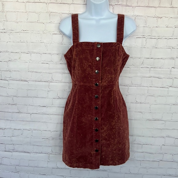 Aeropostal buttoned front  corduroy overall dress size small - Picture 3 of 16
